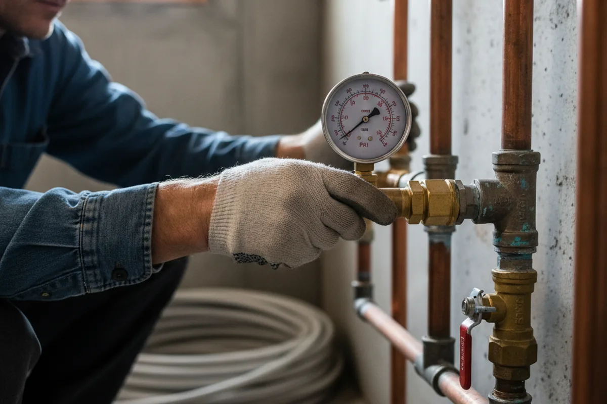Pressure testing a repaired line during Water Line Repair in Oregon City